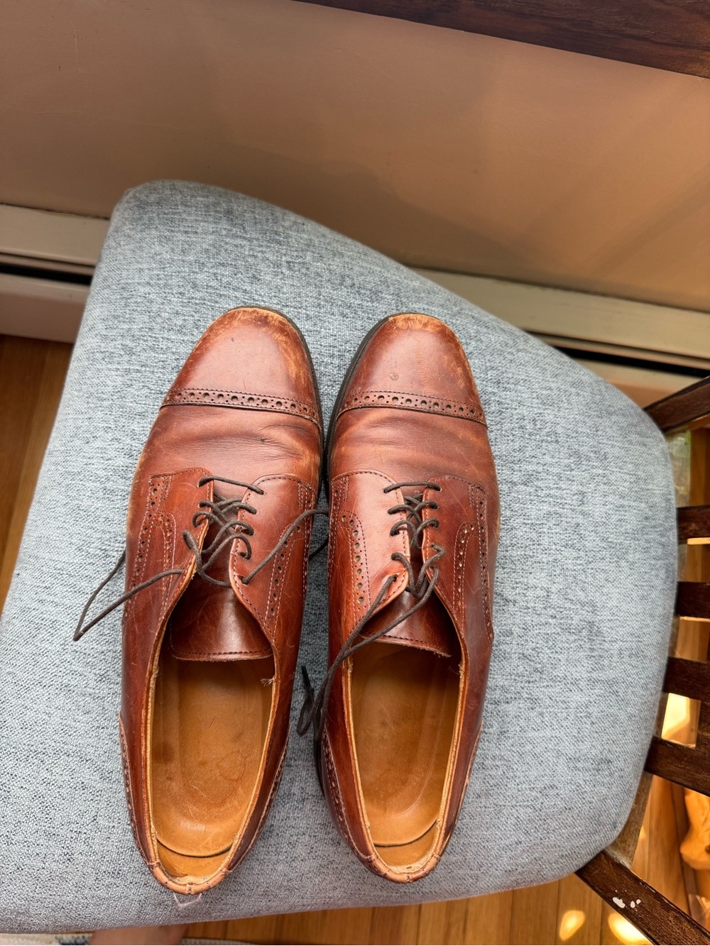 Allen Edmonds Classic Men's Brown Leather Oxford Dress Shoes